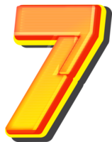 Number 7, Technology 3D Font Alphabet png