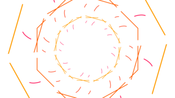 a circular pattern with many different shapes png