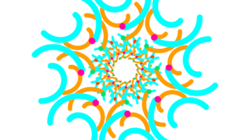 a colorful snowflake design on a transparent background png