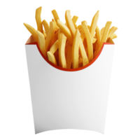 french fries in a paper box on a transparent background png
