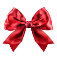 Generated Ai Beautiful red bow with horizontal ribbon png