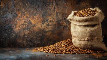 Bag of Coffee Beans on Table photo