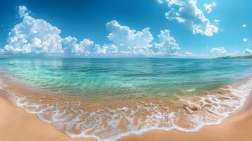 Sandy Beach With Clear Blue Water photo