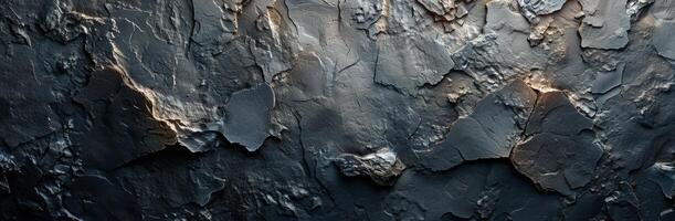 Close Up View of Rough Grey Rock Texture photo