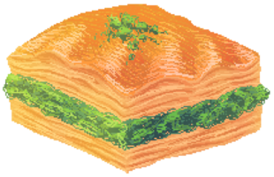 Baklava in pixel art style png