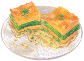 Baklava in pixel art style png