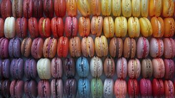 Row of Macaroons on Wall photo