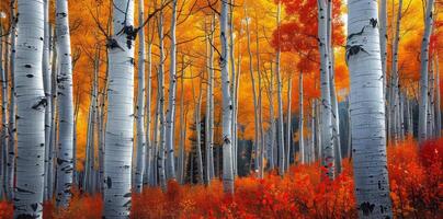 Aspen Trees in Autumn Foliage, Colorado photo