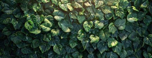 A Closeup View of Lush Green Ivy Leaves in Summer photo