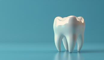White Tooth Model on Blue Background photo