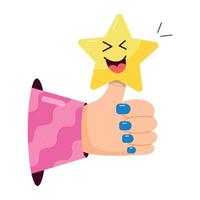 Visually appealing flat sticker of positive feedback vector