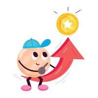 Eye catchy flat sticker of high performance vector