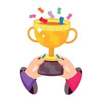 Get a glimpse of champion cup flat sticker vector