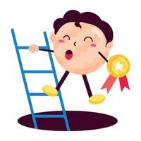 Ready to use flat sticker of success ladder vector