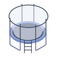 Ready to use isometric icon of a trampoline vector