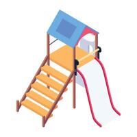 Check out this isometric icon of park slide vector