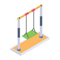 Handy isometric icon of a playground swing vector