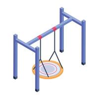 Editable isometric icon of a web swing vector