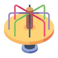 Trendy isometric icon of a merry go round vector