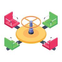 Easy to edit isometric icon of kids carousel vector