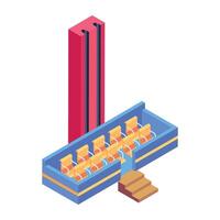 Premium isometric icon of a drop tower vector