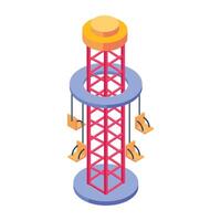 Check out isometric icon of a swing ride vector