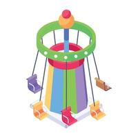 Premium isometric icon of a swing tower vector