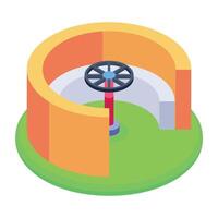 Handy isometric icon of a park roundabout vector