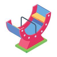 Premium isometric icon of a rocking boat vector