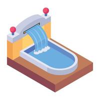 Check out isometric icon of a fountain pool vector