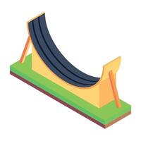 Premium isometric icon of skating ramp vector