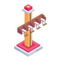Trendy isometric icon of freefall tower vector