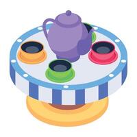 Modern isometric icon of a teacup ride vector