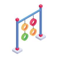 Latest isometric icon of a tyre swing vector