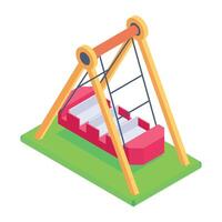 An isometric style icon of ship swing vector