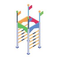 Easy to edit isometric icon of climbing bars vector