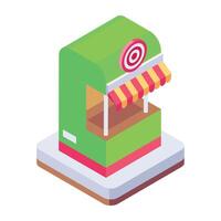 Check out isometric icon of a game booth vector
