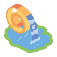 Check out isometric icon of a corten fountain vector