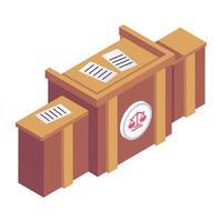 Trendy isometric icon of judge table vector