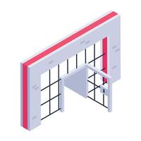 Latest icon of prison in isometric style vector