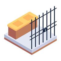 Check this isometric icon of prison room vector