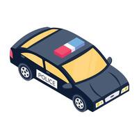 Easy to edit isometric icon of police car vector