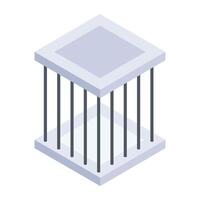 Check this isometric icon of jail vector