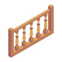 A scalable isometric icon of wooden baluster vector