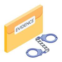 Latest isometric style icon of evidence vector