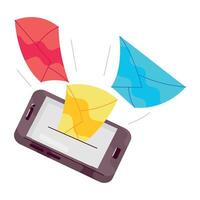 Ready to use flat sticker of mobile mail vector