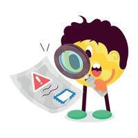 Easy to edit flat sticker of error fixing vector