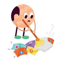Ready to use flat sticker of cleaning mail vector
