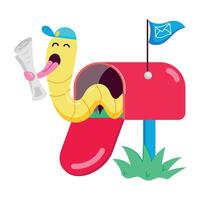 Get this flat sticker of post container vector