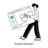 Premium linear mini illustration of business education vector